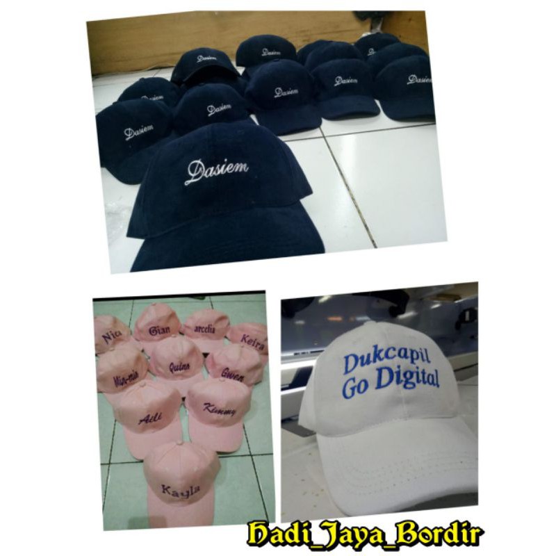 Termurah, Topi Baseball bordir cutom/request japan drill nama suka suka
