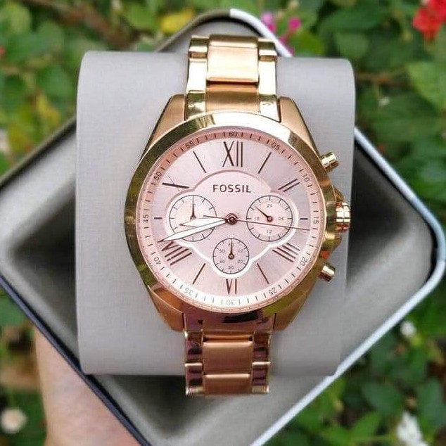 Fossil Bq3036 Modern Courier Midsize Chronograph Rose Gold-tone Watch