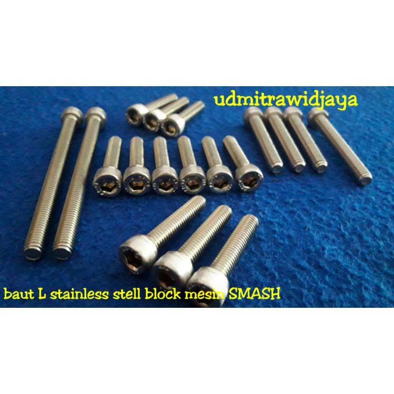 Baut L blok mesin SMASH stainless stell