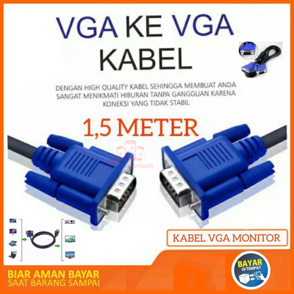 KABEL VGA 1.5M / VGA 1.5 METER / VGA 1.5 M DIGITAL 1.5M VGA CABLE / VGA 1.5 METERS / VGA 1.5 M DIGITAL CABLE VGA MONITOR LCD / MONITOR