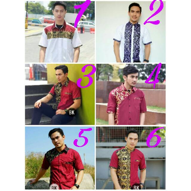 Risna Batik HRB026 KEMEJA LENGAN PENDEK PRIA KOMBINASI