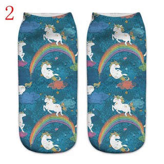  Kaos  Kaki  Ankle Motif Print Unicorn  3D Bahan Katun 