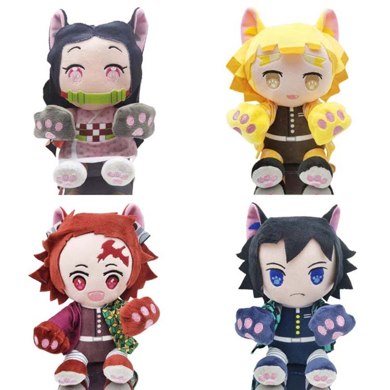 Mainan Boneka Plush Manga Demon Slayer Tanjirou Kamado Nezuko Zenitsu 20CM Untuk Hadiah Anak