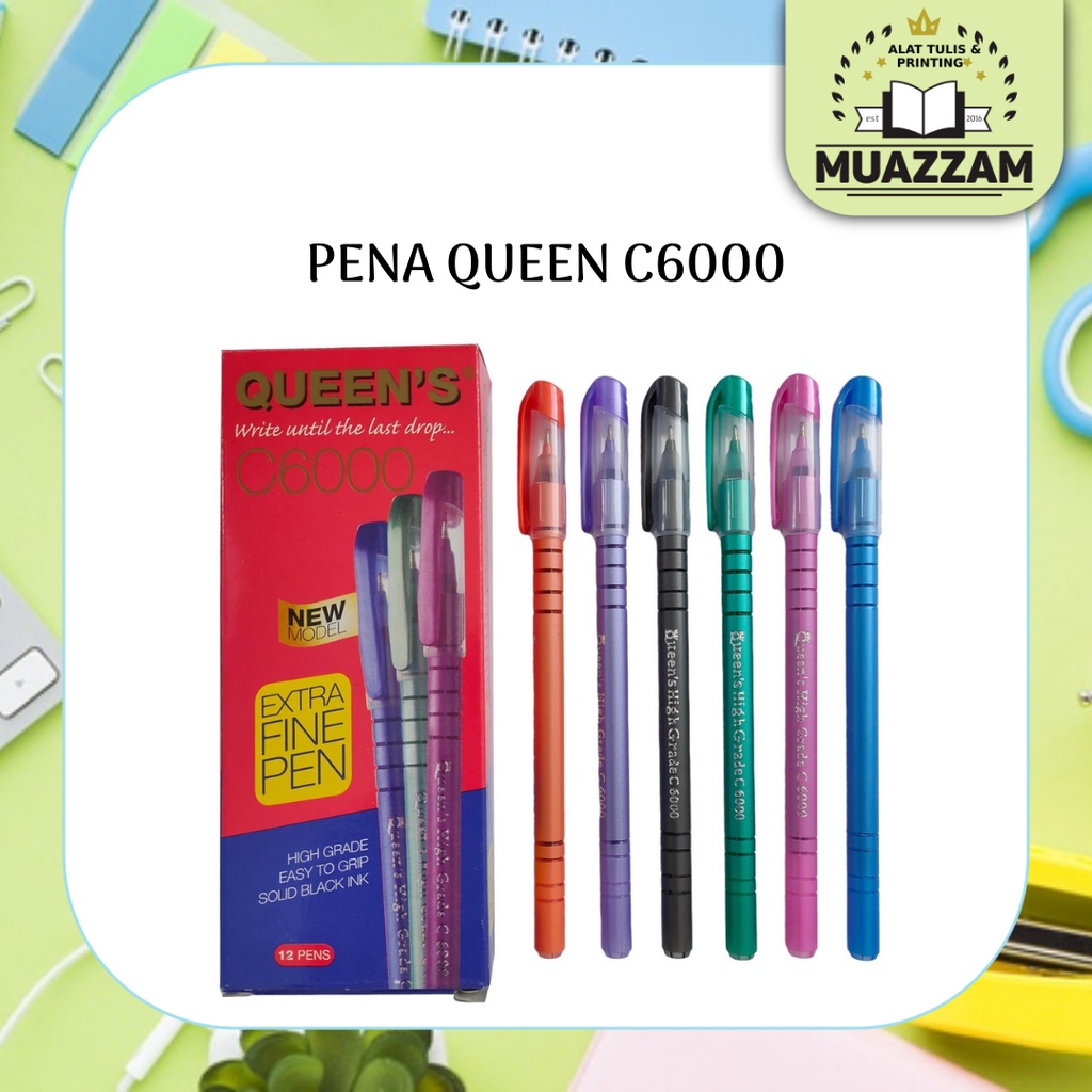 

Queen Pena 0.7mm C6000 Tinta Hitam