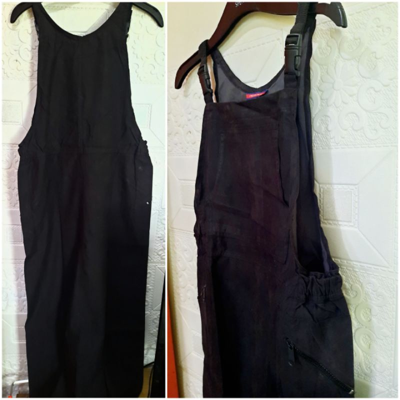 Preloved Baju Overall Dress Wanita//Jumpsuit//Rok Kodok Panjang merk Free n Free