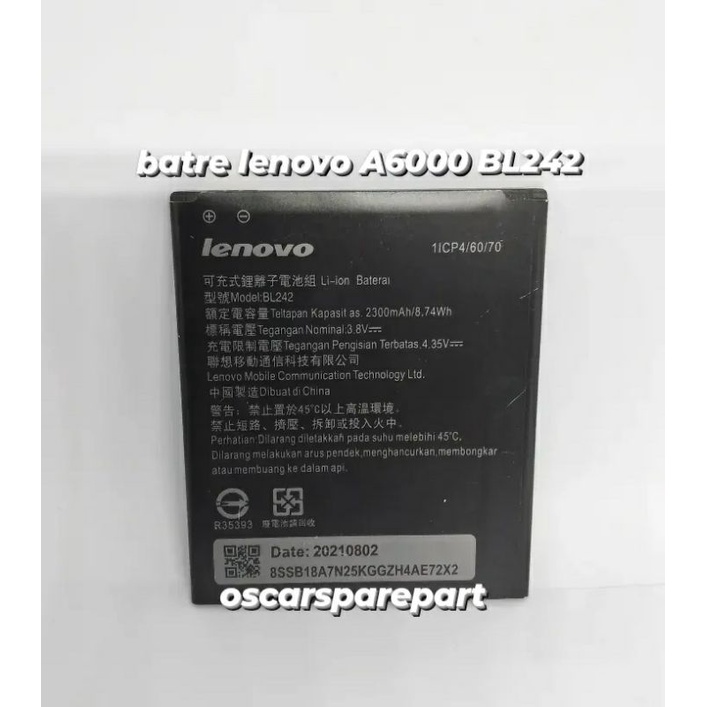 BATRE BATERAI LENOVO  A6000/A6010 BL242ORIGINAL