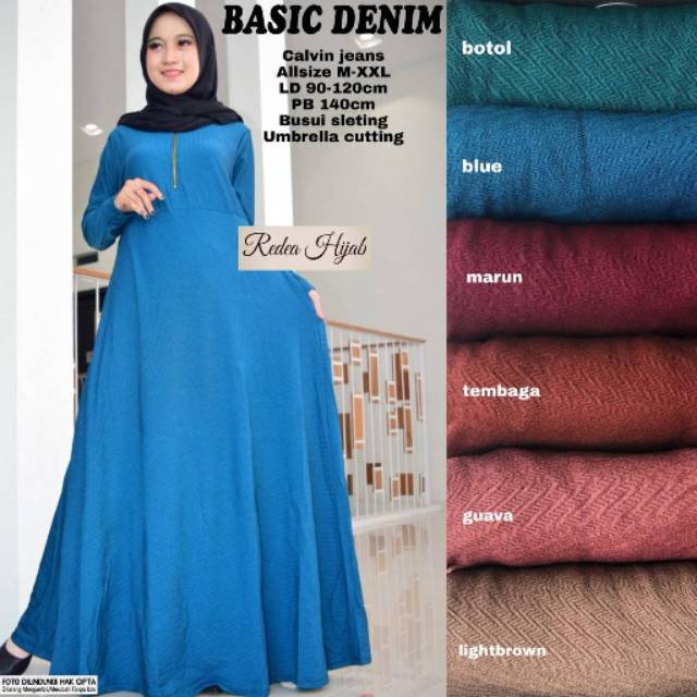 Gamis "Basic denim maxy" by redea