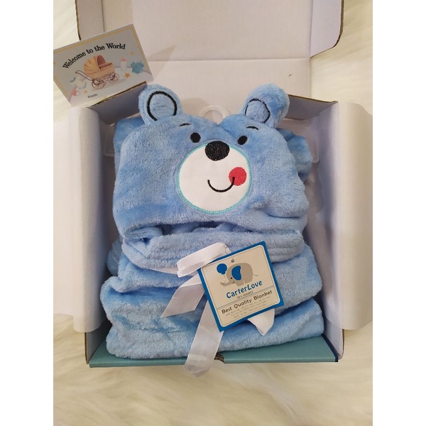 Kado bayi/hampers bayi/parcel bayi/baby gift set/kado lahiran bayi/selimut bayi topi-bear biru