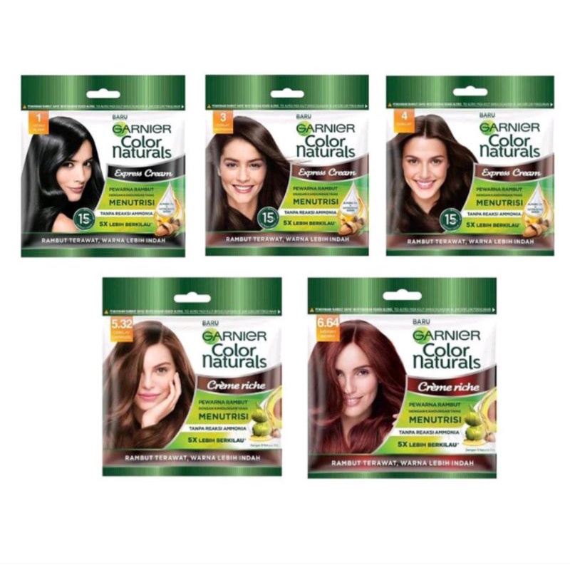 [Sachet] ORIGINAL GARNIER Color Naturals Express Cream / Semir Cat Rambut Cantik - Pewarna Rambut Se