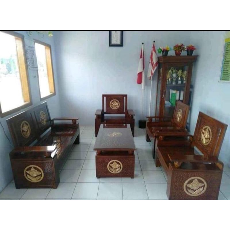 kursi tamu minimalis kayu jati sofa mebel furniture jepara