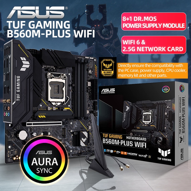 PREORDER ASUS New TUF GAMING B560M PLUS WIFI Motherboard Set Micro-ATX DDR4 Intel B560 5000+(OC) 128