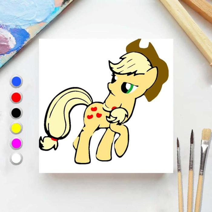 

Art / Paint By Number Little Pony Apple Jack 20X20 Painting Kit/Set Melukis - Apple Jack