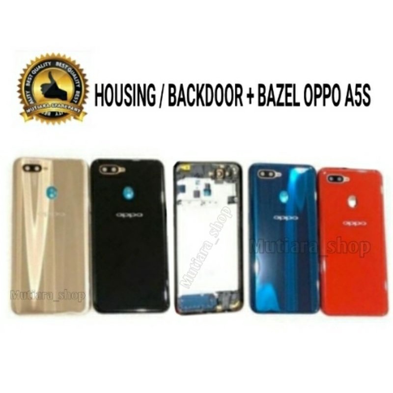 HOUSING / CASING / BACKDOOR PLUS BAZEL FULLSET OPPO A5S