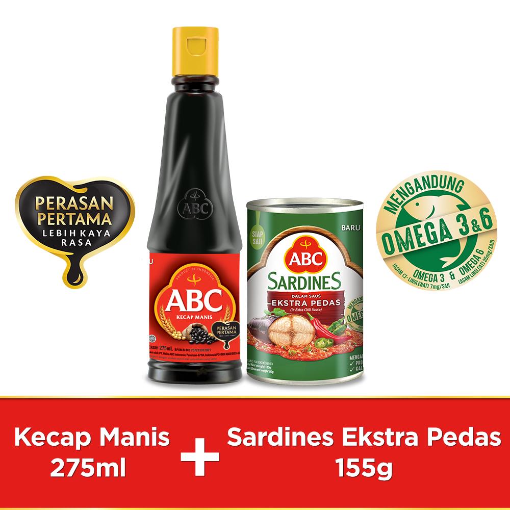 

ABC Kecap Manis 275 mL + Sarden Ekstra Pedas 155 gr