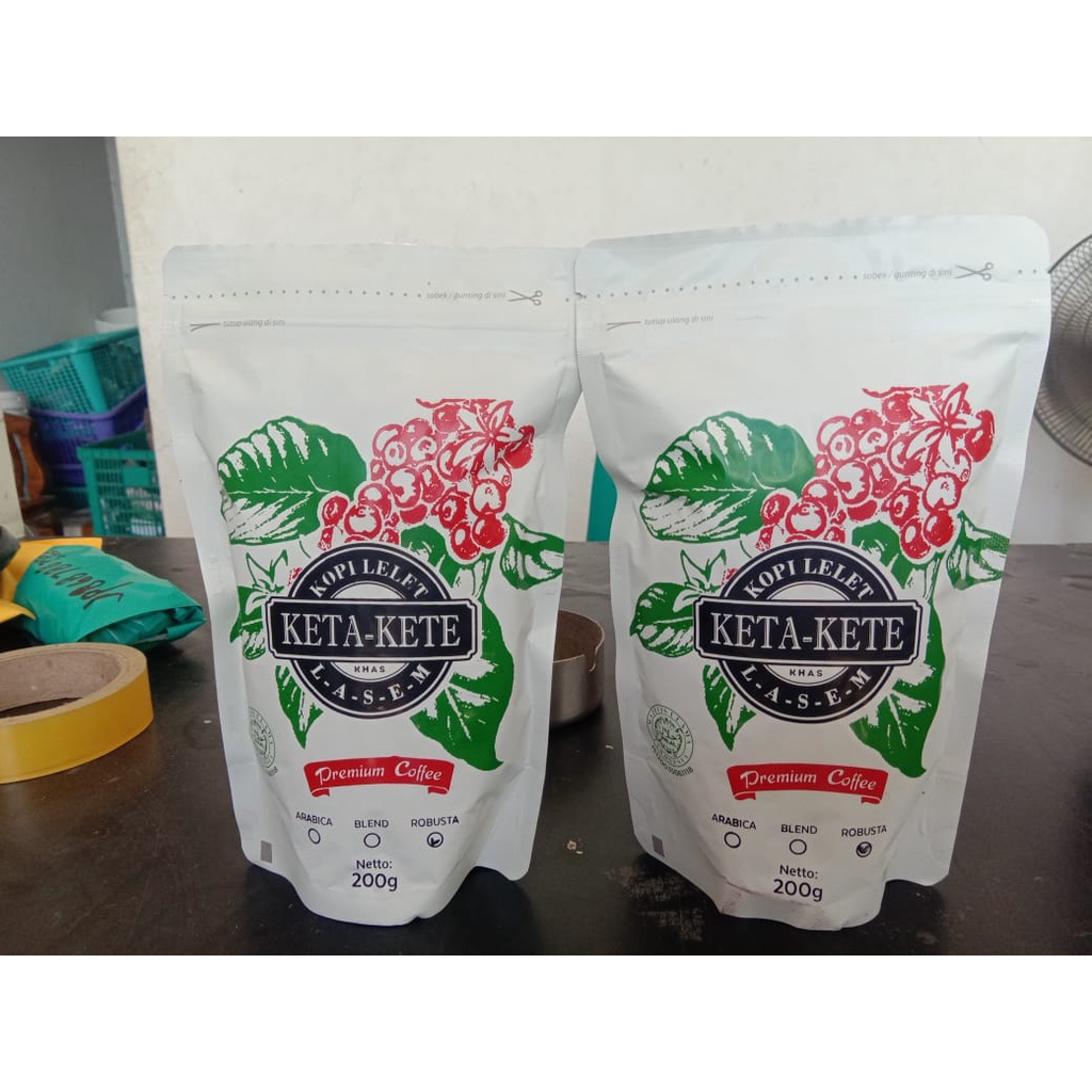 

KOPI LELET LASEM KOPI KETA-KETE 200 gr KEMASAN POUCH PUTIH