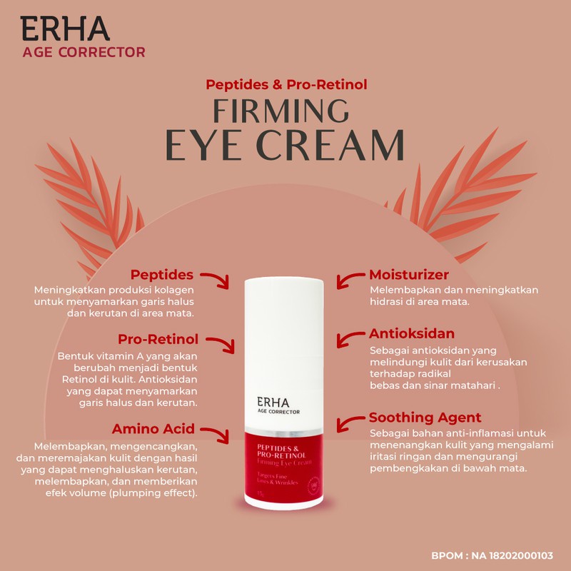 ERHA Krim Mata Age Corrector Firming Eye Cream - Mencegah Garis &amp; Kerutan