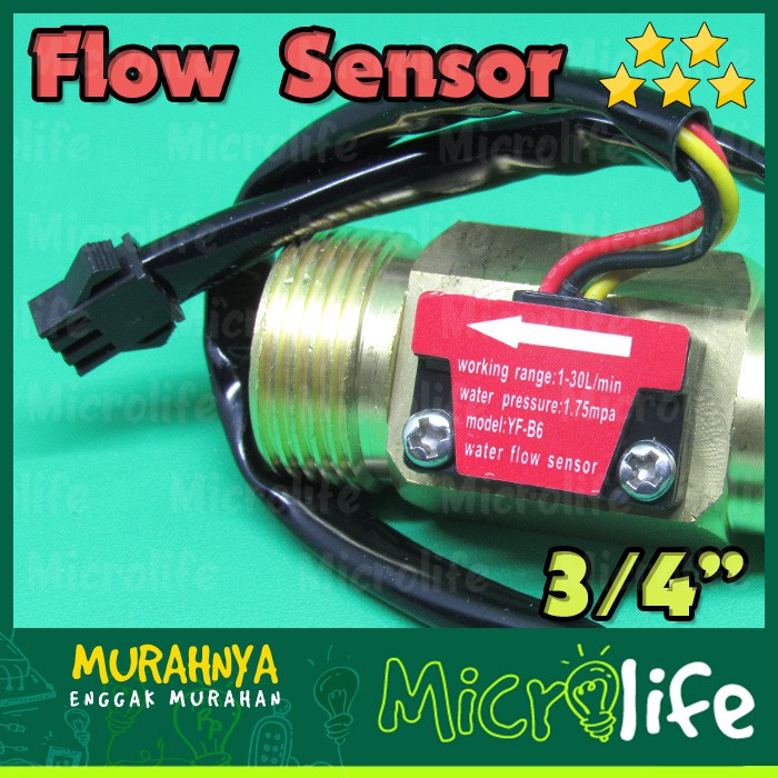 Water Flow Sensor 3/4&quot; 0.75 Inch Kuningan Aliran Air