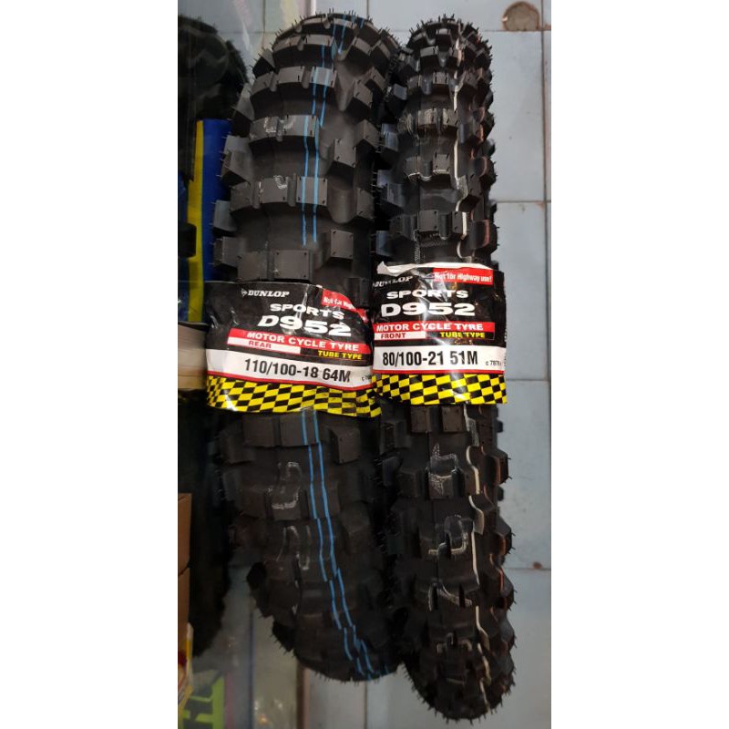 BAN LUAR DUNLOP 18 21 DEPAN BELAKANG D952 ADVENTURE CROSS TIPE BAN BELAKANG BESAR