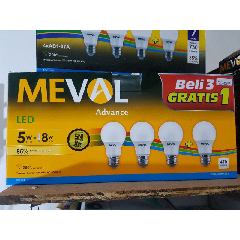 lampu Led MEVAL 5 watt isi 4 lampu