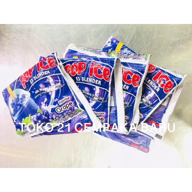

Pop Ice Rasa GRAPE 1 RENCENG isi 10 SACHET | Bubuk Pop Ice Anggur Murah Promo