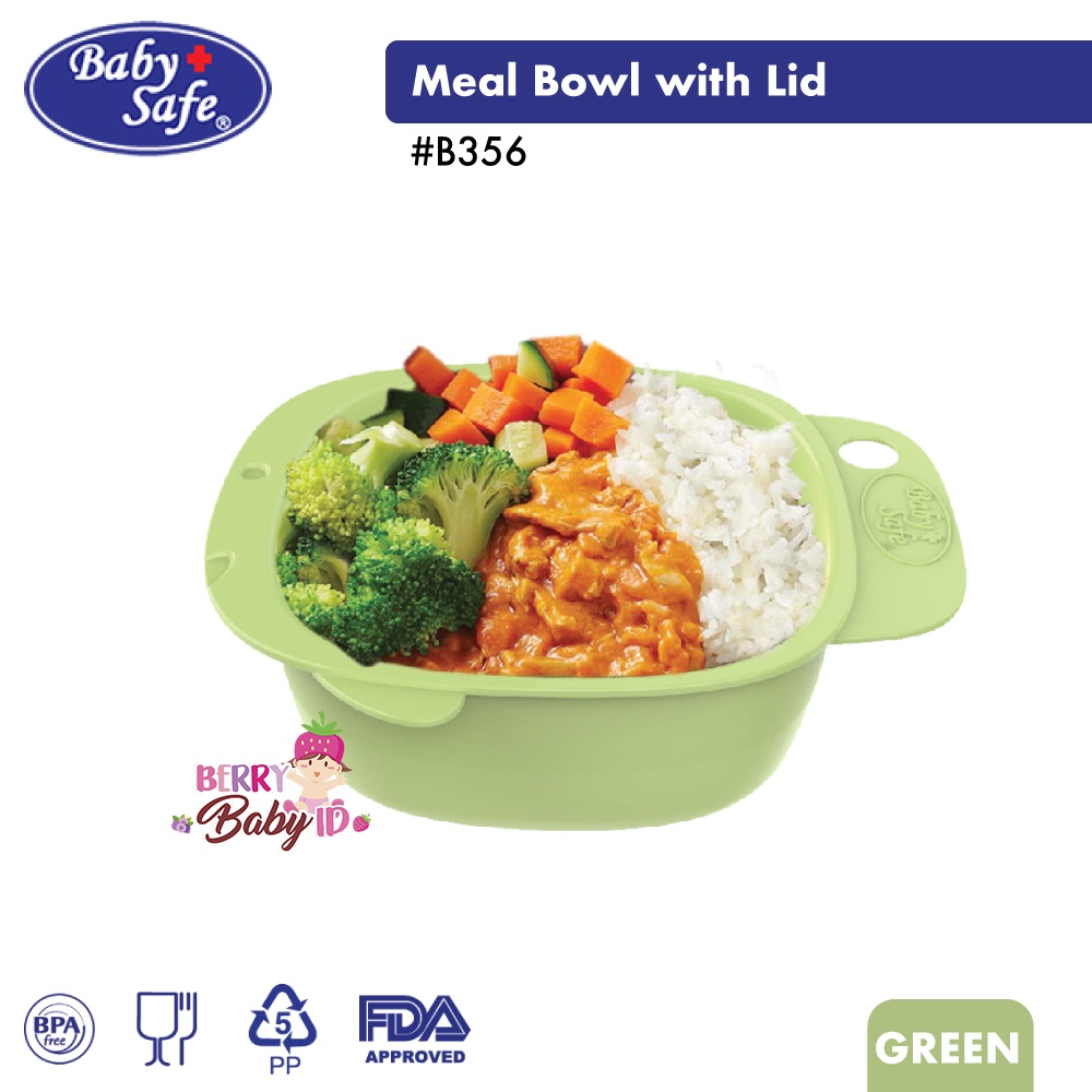 Baby Safe Baby Meal Bowl With Lid Mangkok Bayi dengan Tutup MPASI B356 Berry Mart