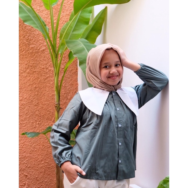 Atasan katun premium toyobo anak tanggung/remaja/dewasa model “Collar Blouse Top”