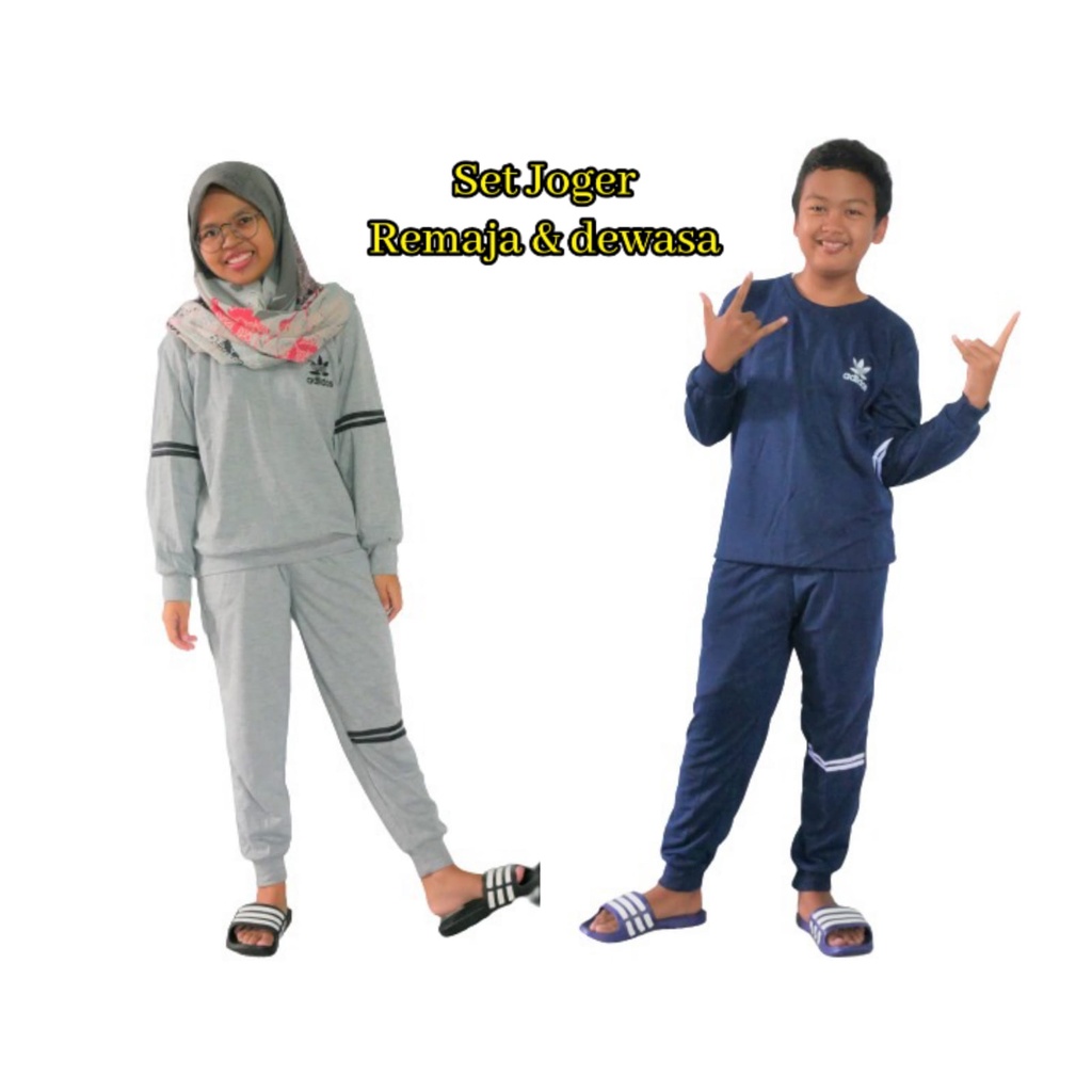 SETELAN JOGER SPORT DEWASA JUMBO OVERSIZE Stelan olah raga pria wanita baju senam bisa couple anak