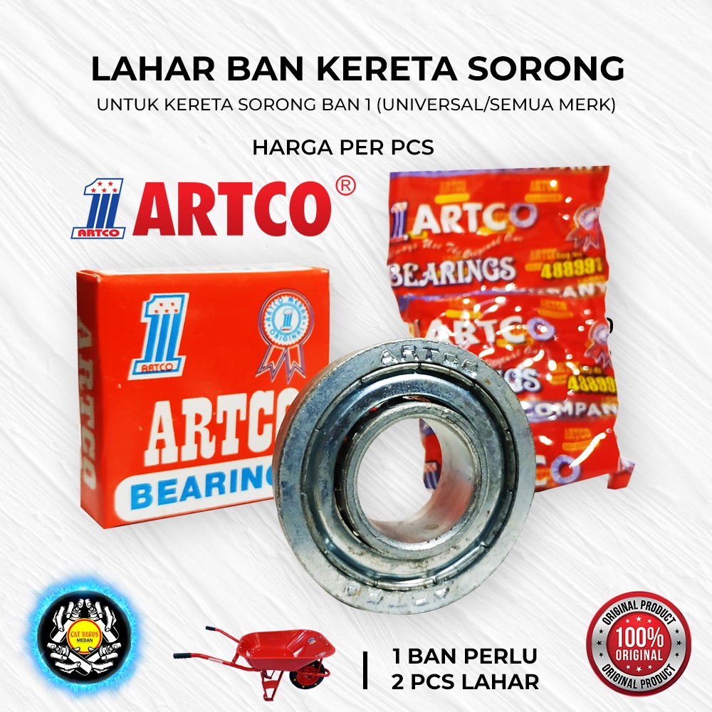 LAHAR ARTCO 100% ORIGINAL ASLI / LAHER BEARINGS KERETA SORONG GEROBAK SORONG ARTCO MERAH DIAMETER 3,