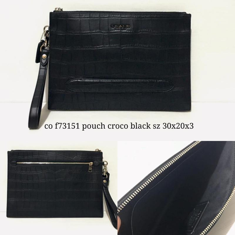 pouch coach original structured pouch croco black f73151
