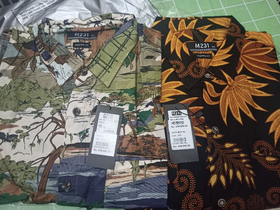 M231 Kemeja Pria Batik Panjang Hitam 1490b
