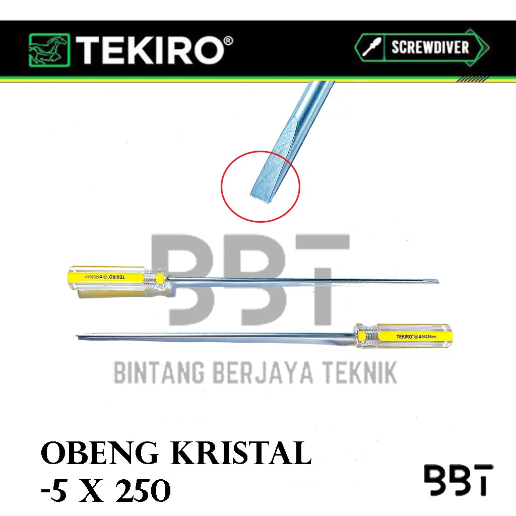 Tekiro Obeng Kristal Min - 5 x 250 mm / Obeng Minus Panjang Magnet