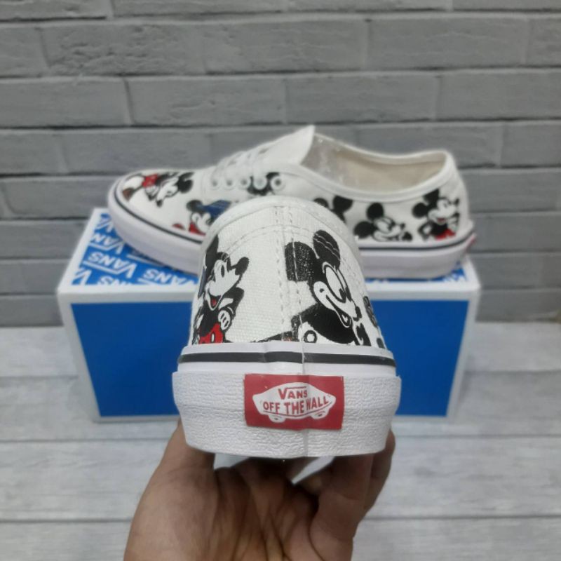 Vans Autentic Mickey Mouse Putih Sepatu Anak Laki Laki Dan Perempuan Sepatu Anak umur 3 Tahun