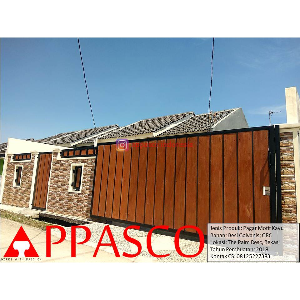 Pagar Minimalis Motif Kayu Simpel Modern Di The Palm Residence Bekasi Shopee Indonesia