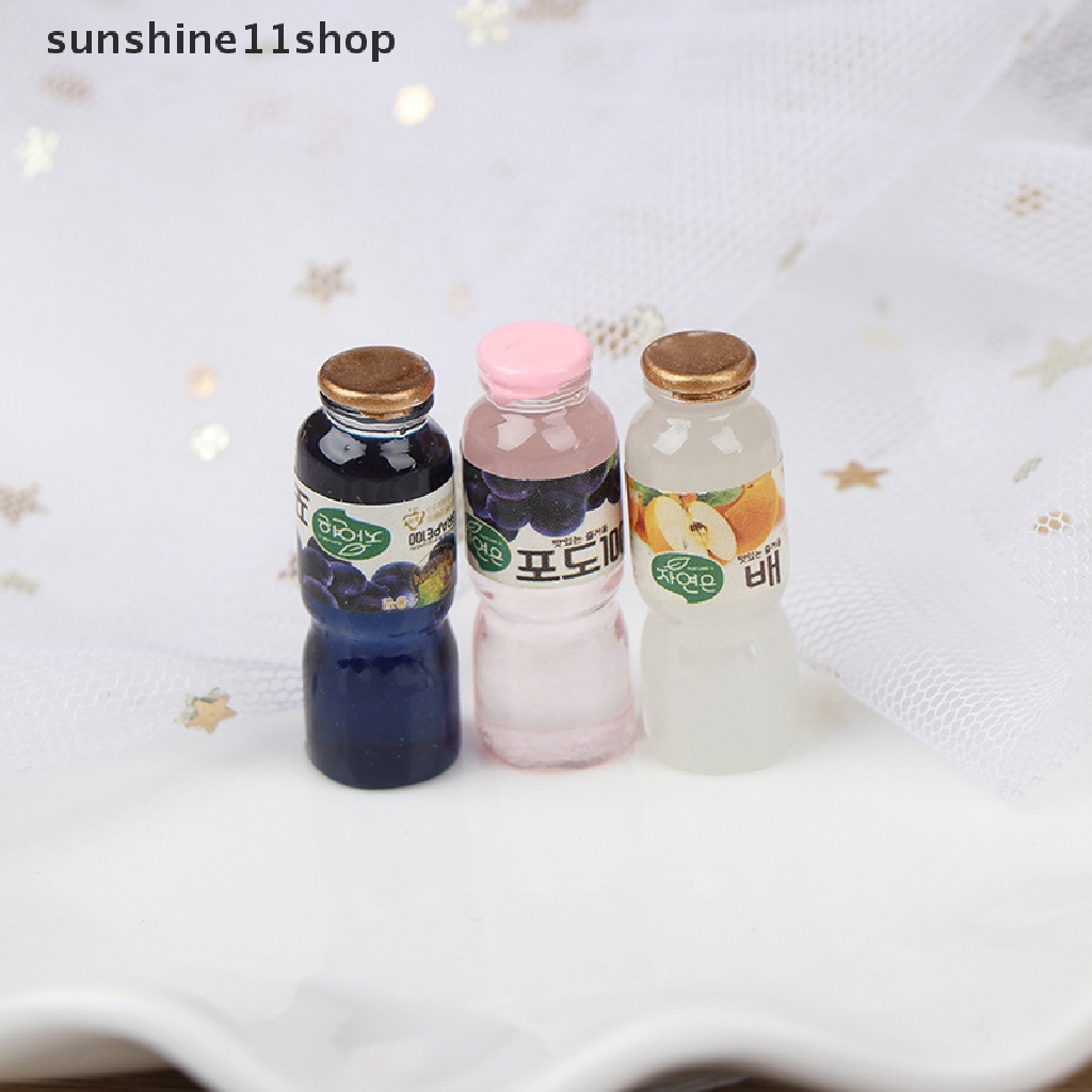 (SHO) 5pcs Miniatur Botol Minum Skala 1: 12 Untuk Aksesoris Dapur Rumah Boneka