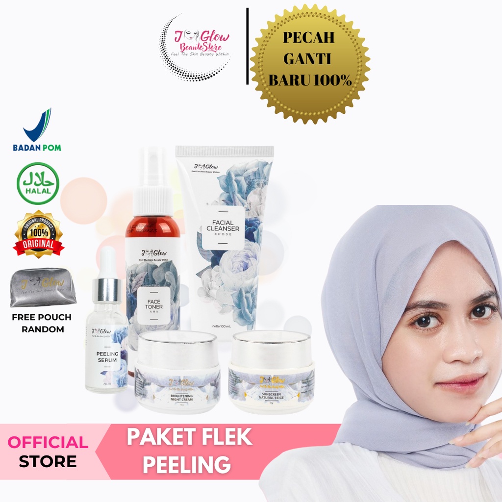 Jglow Skincare Paket Flek Peeling serum