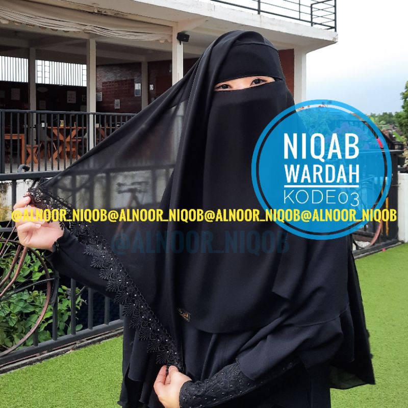 niqab WARDAH KODE 03 cadar renda by alnoor niqob temboro nikop cantik nikob terbaru alnoorniqab