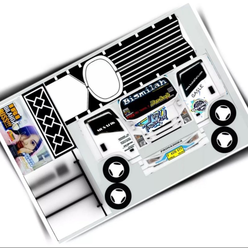 

stiker miniatur truk oleng /new tawakal 48cm