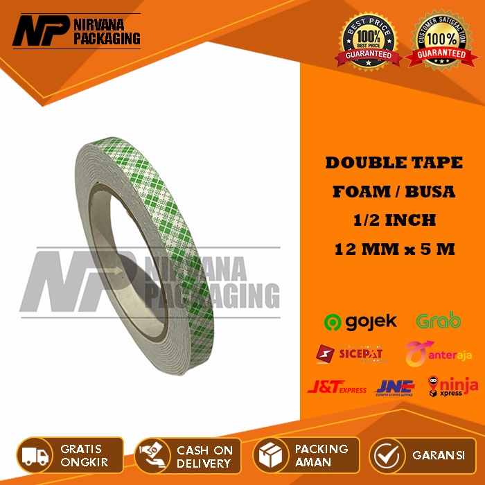

DOUBLE TAPE BUSA / FOAM BATIK 1/2 INCH - 12 MM X 5 METER FULL KUALITAS TERBAIK