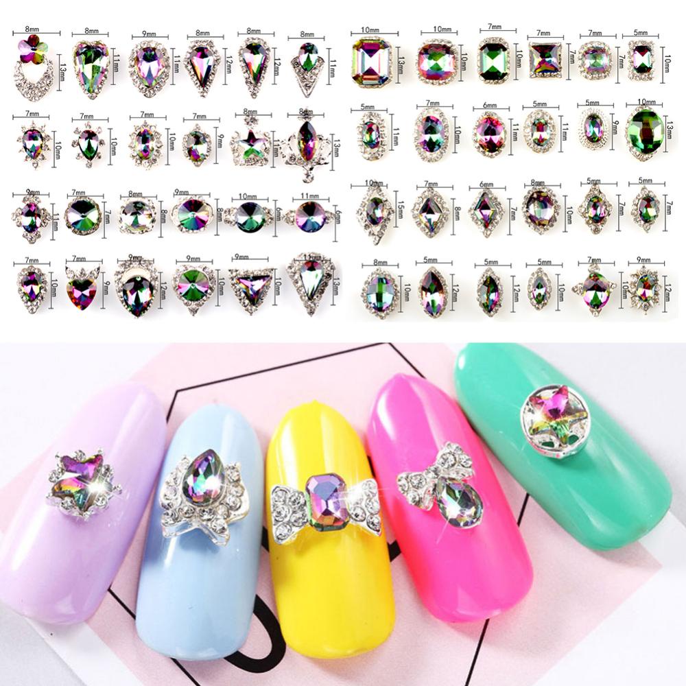 Timekey 48pcs / set Kristal Berlian Imitasi Warna Campur Untuk Dekorasi Nail Art A4K3