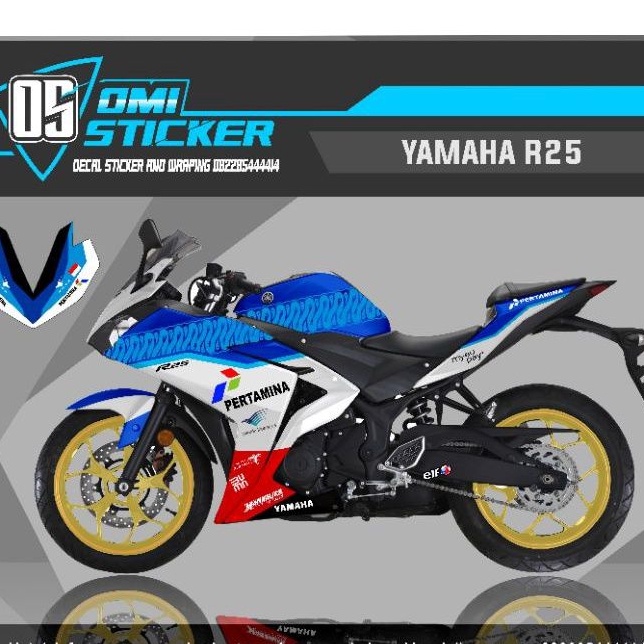 decal sticker yamaha r25 pertamina mandalika