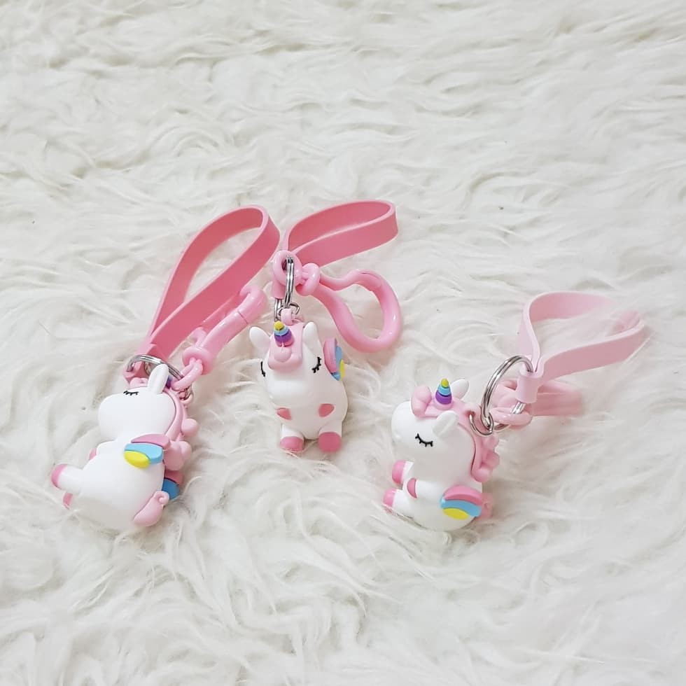 little unicorn doll with tassle bagcharm keychain