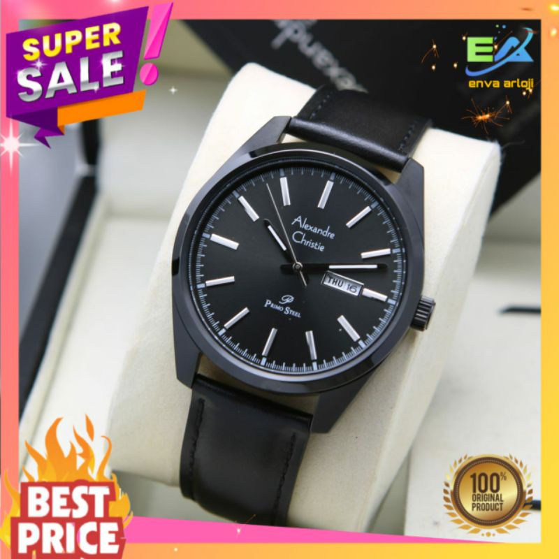 JAM TANGAN ALEXANDER CHRISTIE PRIA AC 1025 ORIGINAL TERBARU MURAH ORI ANALOG TALI KULIT LEATHER