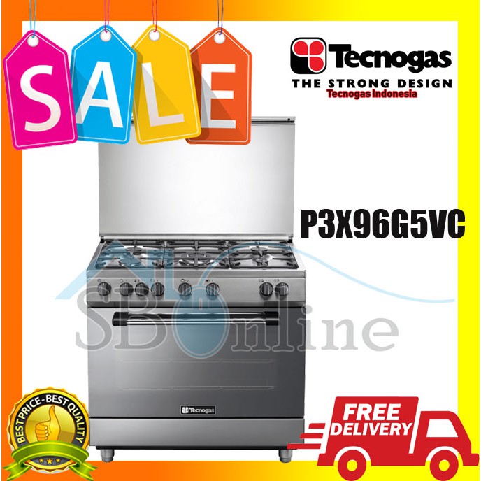 Tecnogas Kompor Free Standing 5 Tungku P3X96G5VC