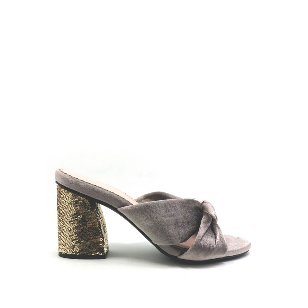 Martina Pink Selop Heels Wanita 9 cm 1809-02 Taupe