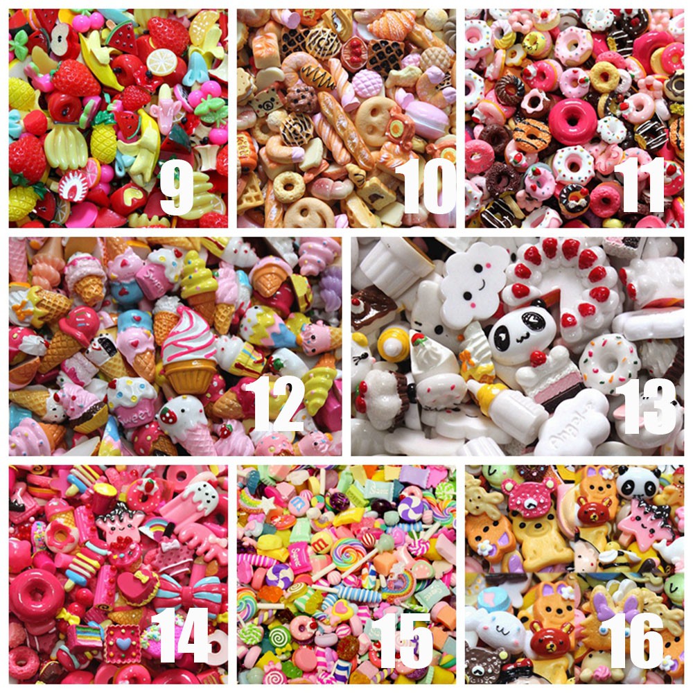 ELEGANT 50 pcs slime charms beads non-toxic crafts nail decoration resin kawaii phone case decoration candy charm lightweight gifts scrapbooking supplies