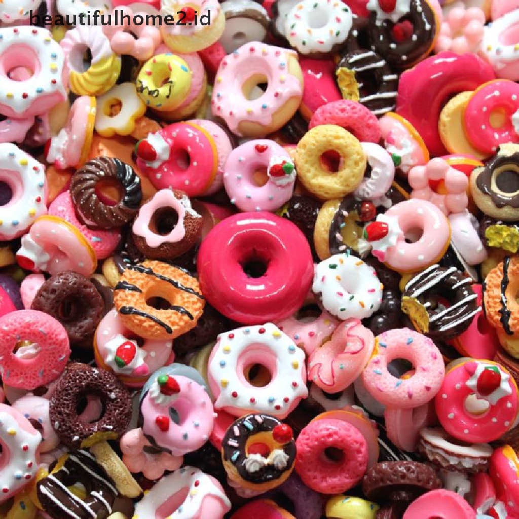 (Beautifulhome2.Id) 10pcs Miniatur Permen Donat / Roti / Kue Untuk Dekorasi Rumah Boneka