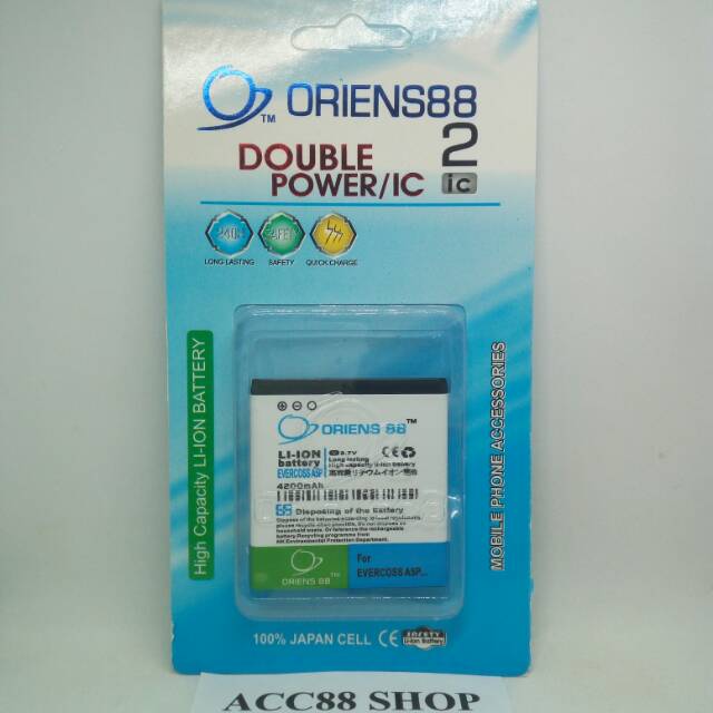 Baterai Batre Battery Double Power OR88/ Oriens88 Evercoss A5P