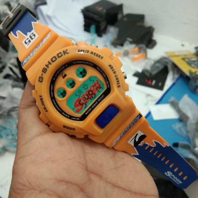 JAM TANGAN PRIA KASUAL DW6900 WARNA ORANGE DIGITAL WATCH