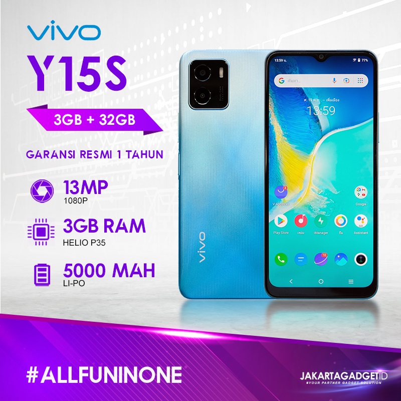 Vivo Y15S 3GB+32GB 3GB+64GB Garansi Resmi Vivo 1 Tahun