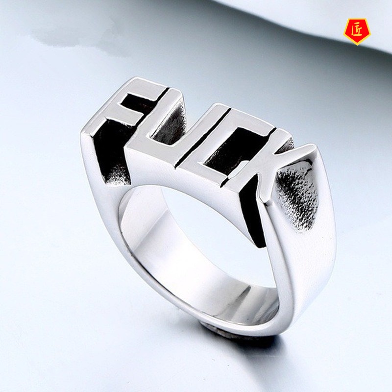 [Ready Stock]Creative Letter Ring Personalized Punk